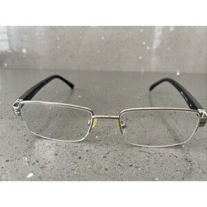 Superflex 377 c.1 54-19-145 Black Half Rim Eyeglasses Frames ONLY Silver